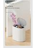 High-Gloss Flip Lid Slim Trash Can for Kitchen & Bathroom