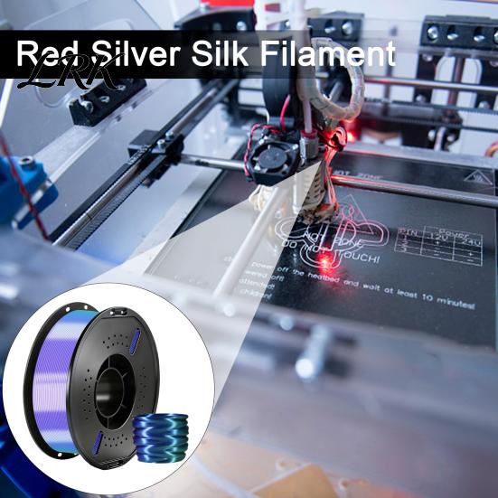 Gradient PLA Filament Three-Color Silk Filament, 1.75mm 1Kg Spool, Shiny Multicolor Smooth Output 3D Printer for DIY Printing Figurines Models Crafts