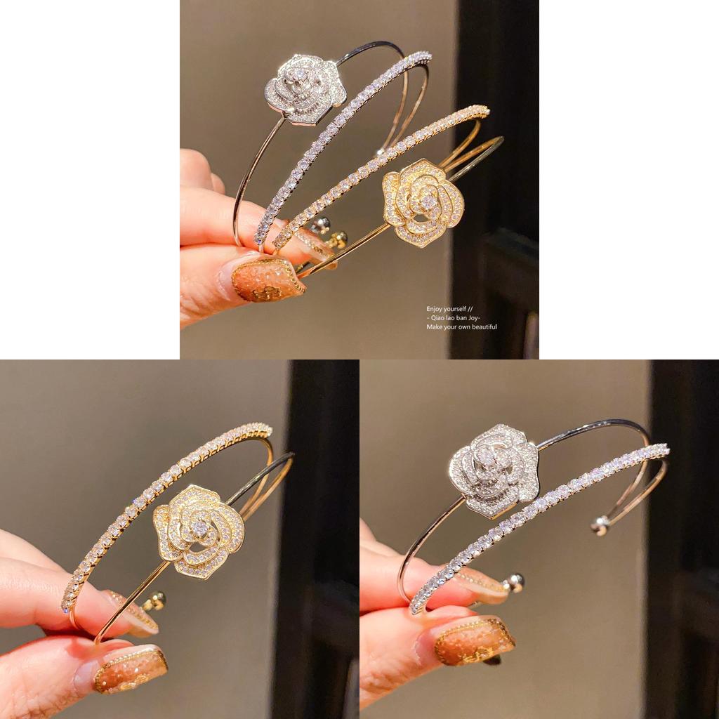 Copper Zircon Flower Double Layer Bracelet For Women Fashion Jewelry Spring 2026