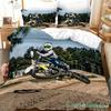 Dirt Bike Duvet Cover Motocross Bedding Set For Boy Motorcycle Rider Bedding Set King Polyester Comforter Cover With Pillowcase