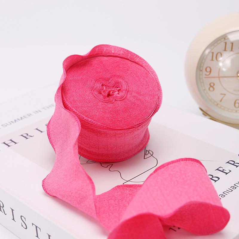 Panglică de In de Calitate Superioară: Volane elastice plisate de 4 cm pentru buchet de Ziua Mamei sau ambalaj cutie tort.