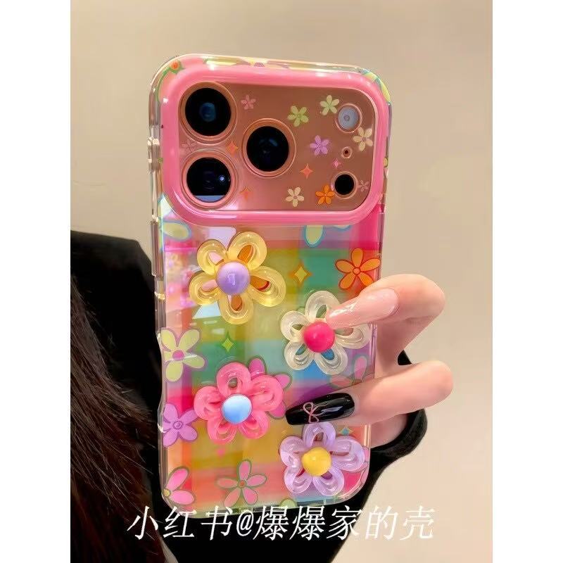 Applicable to Apple iphone17promax color plaid 16pro dopamine 15 creative 14ins wind phone case