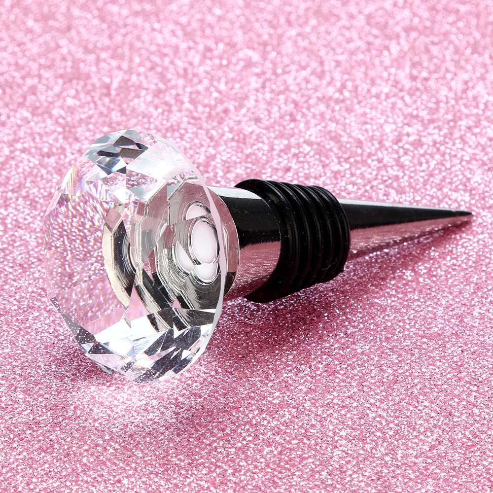 Wine Bar Stainless Steel Wine Bottle Stopper Crystal Pointed Diamond Creative Shape Crystal Pointed Diamond Household Accessory