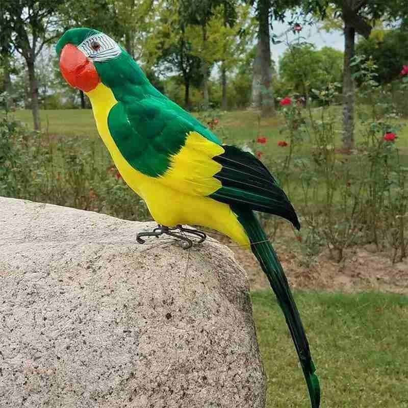 Simulation Parrot Garden Ornaments Creative Feather Lawn Figurine Ornament Animal Bird Outdoor Garden Party Prop Decoration Miniature