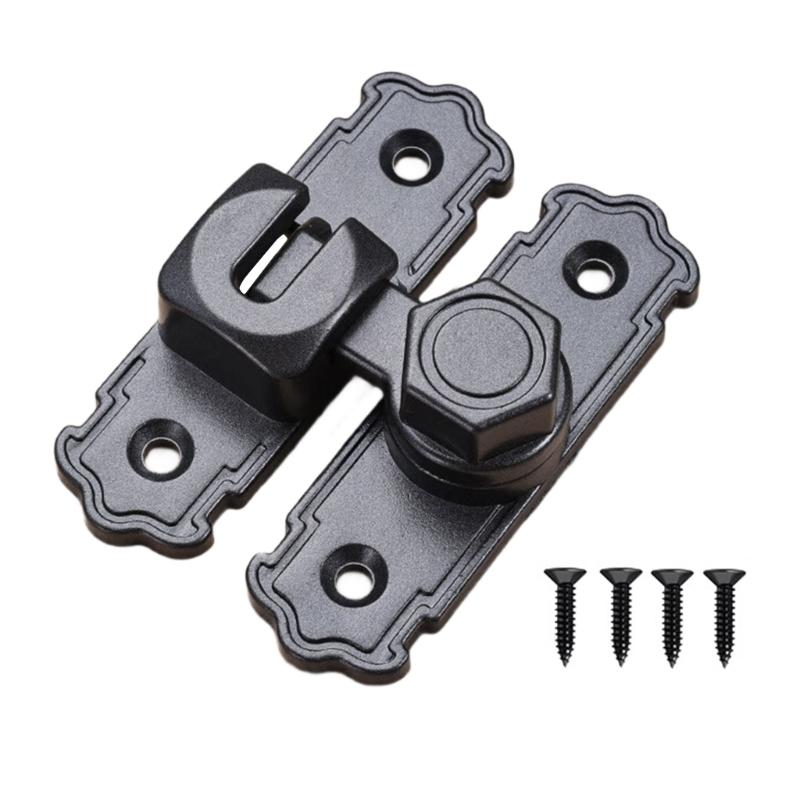 

Space Saving Aluminum Lock Secure Not Theft Mechanism Door Latches Lock set for 90° & 180° Barn Door Applications сірий колір