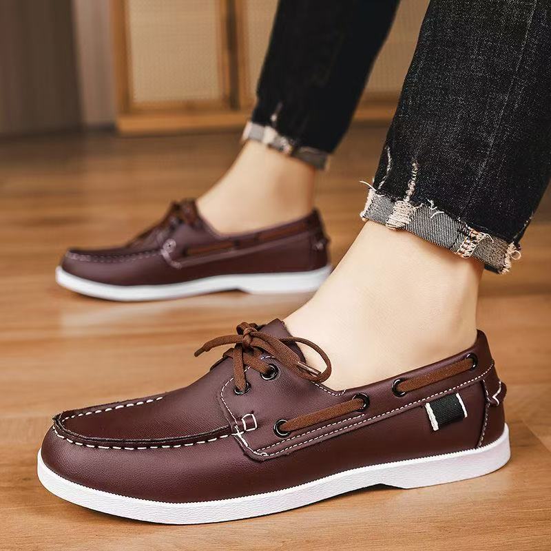 Men'S Soft Soled Soft Top Lightweight Board Shoes, Low Cut Lace Up Casual Shoes, Men'S Shoes, Driving Shoes, Comfortable Shoes