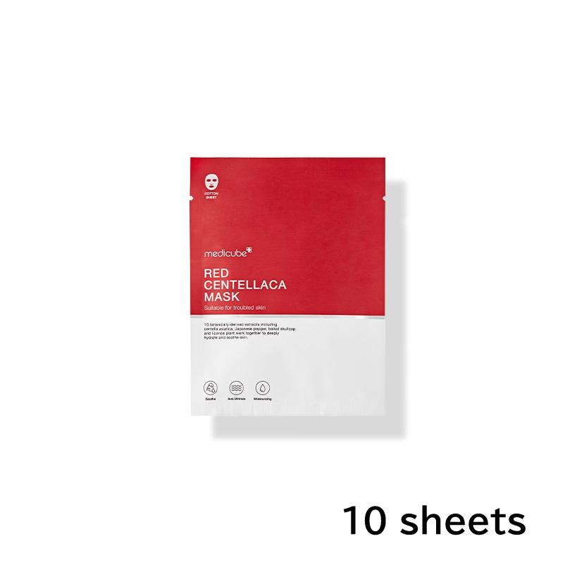 

MEDICUBE Red Centellaca Mask Acne-Prone Skin Soothing & Calming Sheet Mask 10 Sheets