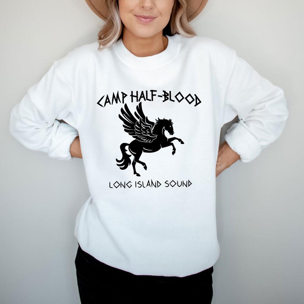 Unisex Camp Half Blood Sweatshirt Percy Jackson Hoodies Long Island Sound Olympian SPQR Pullover Vintage Unisex Sweatshirts Streetwear