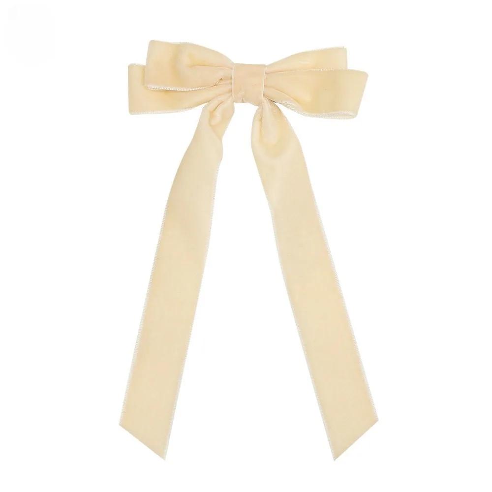 2Styles Velvet Bowknot Hair Clips for Women Elegant Sweat Double Bows Long Tassel Barrettes Hairpin Styling Korean Accessories