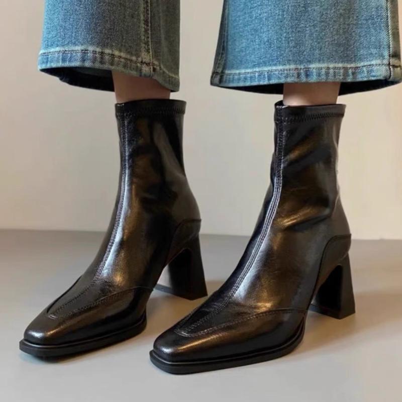 2025 New Casual and Comfortable Women Short Ankle Boots Elegant High Heels Shoes Winter Pumps Goth Designer Fad Chunky Boots