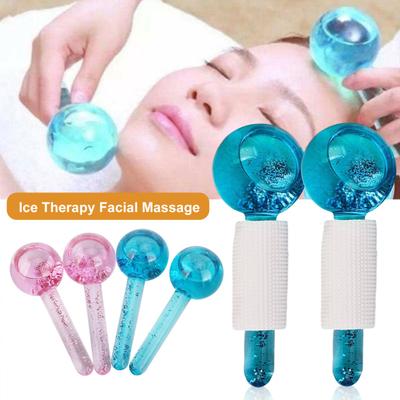 2Pcs Ice Globe Brighten Skin Tone Shrink Pore Reduce Puffiness Anti-wrinkle Ice Roller Globes Face Cold Skin Massager Beauty Accessories