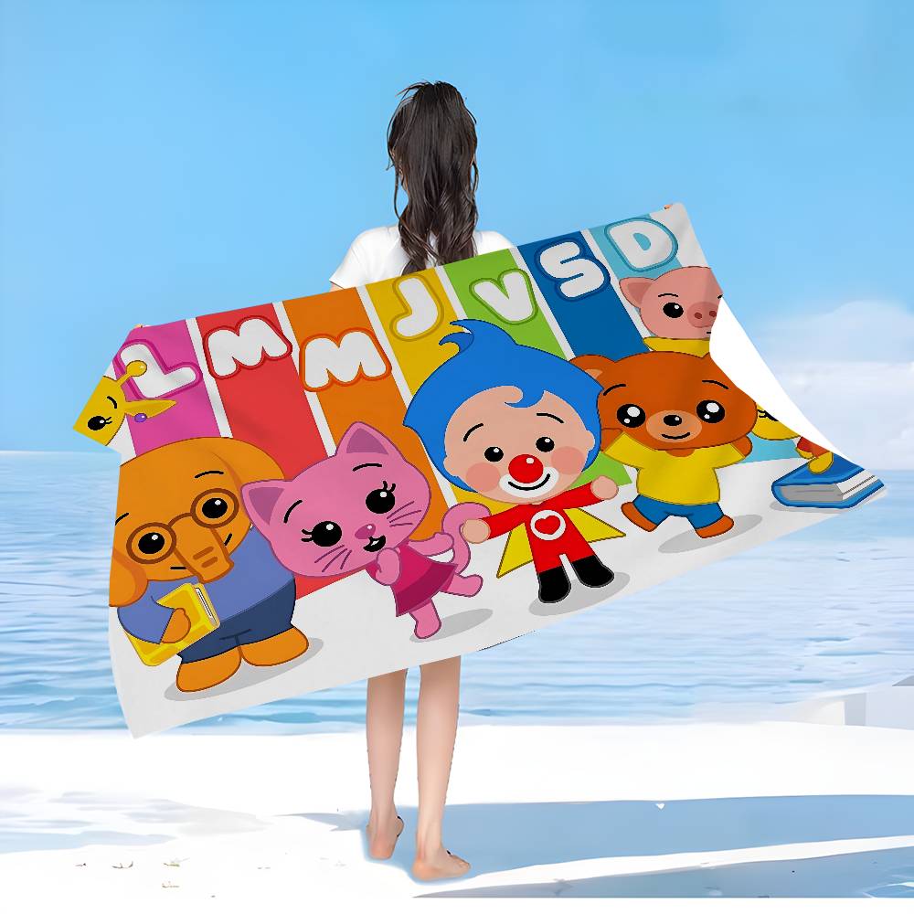 P-Plims Cartoon P-Plim Bath Towel Microfiber Soft Water Absorbing Breathable For Girl Kids Decorative Cartoon Beach Towel