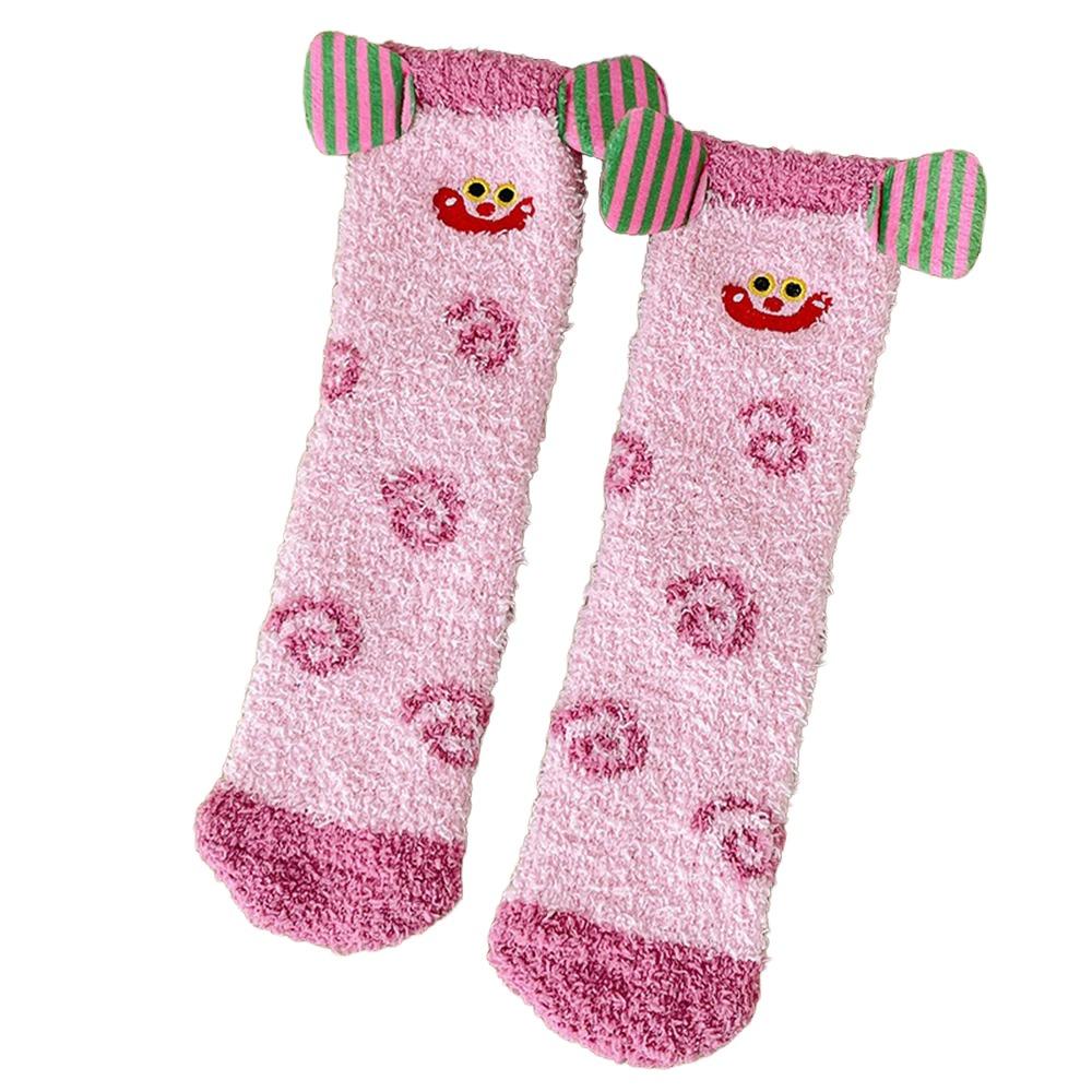 1pair 3D Cartoon Coral Fleece Socks Funny Fluffy Thicken Floor Socks Creative Funny Socks Winter
