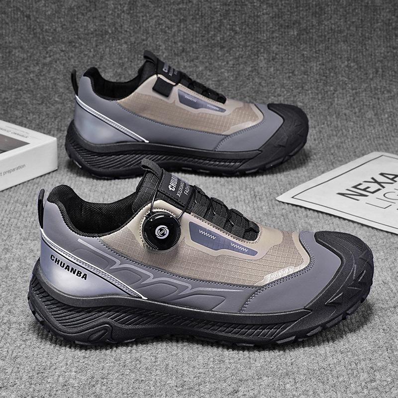 New spring breathable non-slip casual sports shoes outdoor rotating button labor protection mountaineering shoes