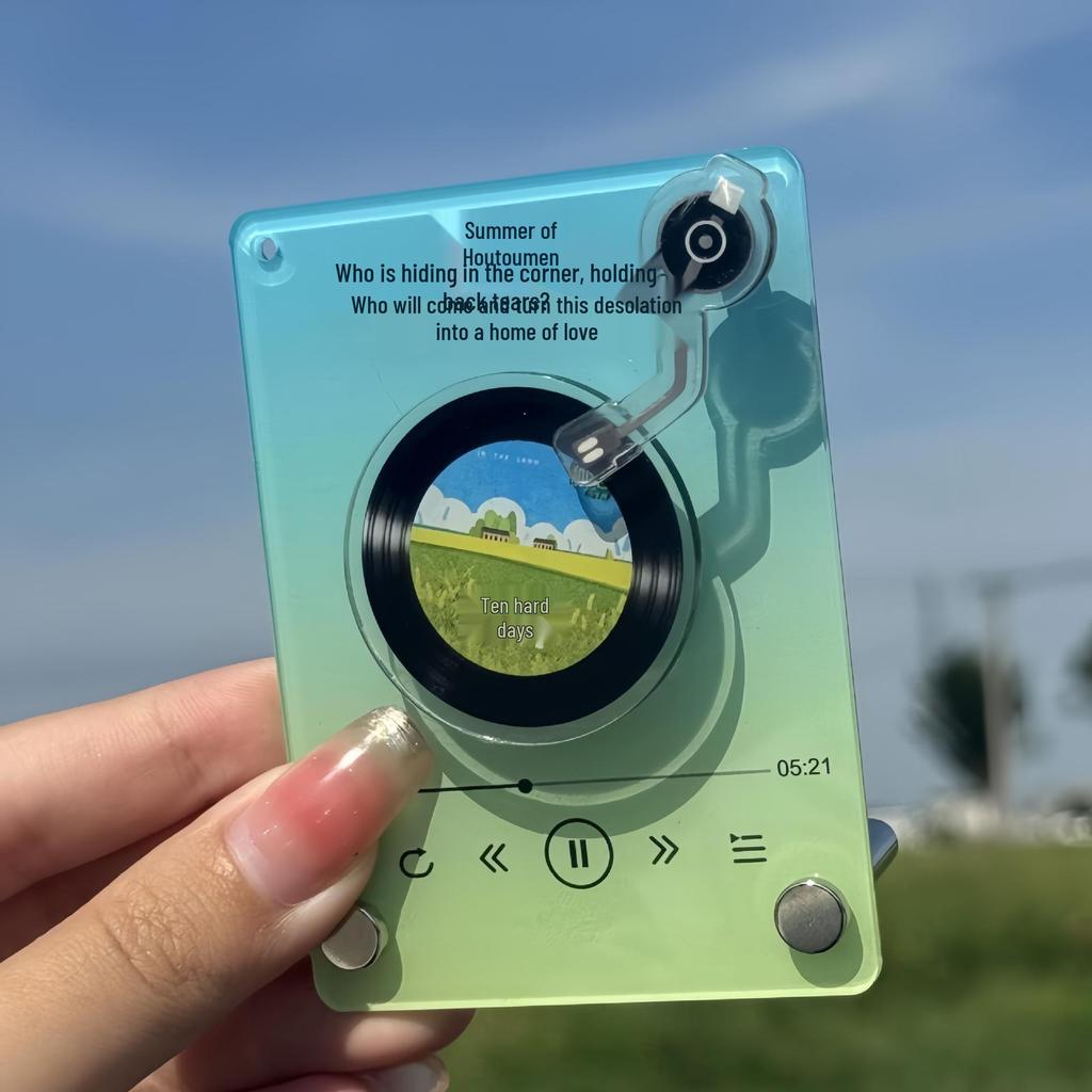 Acryl Drehbarer Schallplatten Schlüsselanhänger mit NFC für Musikliebhaber