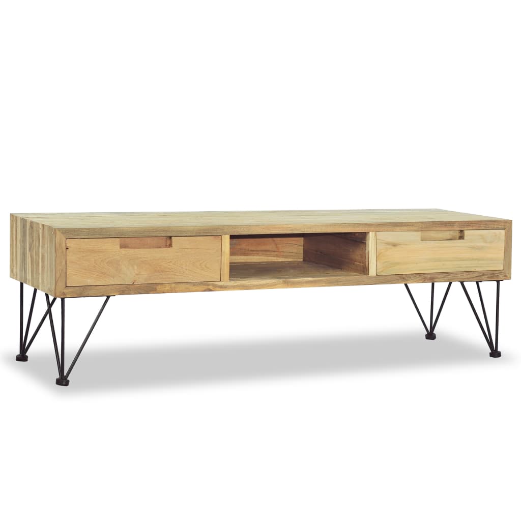 Vidaxl Szafka Pod Telewizor, 120 X 35 X 35 Cm, Lite Drewno Tekowe