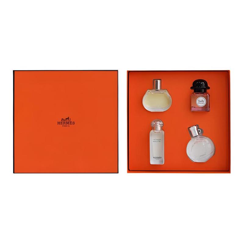 Hermes Perfume Sample Set Nile Garden + Bahni + Women s Silk Scarf + Orange Starlight Perfume EDP Eau de Toilette EDT Hermes 7.5ml x4-7.5ml*4