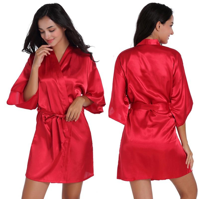 Plus Size Women's Summer Solid Color Thin Sexy Short Cardigan Pajamas