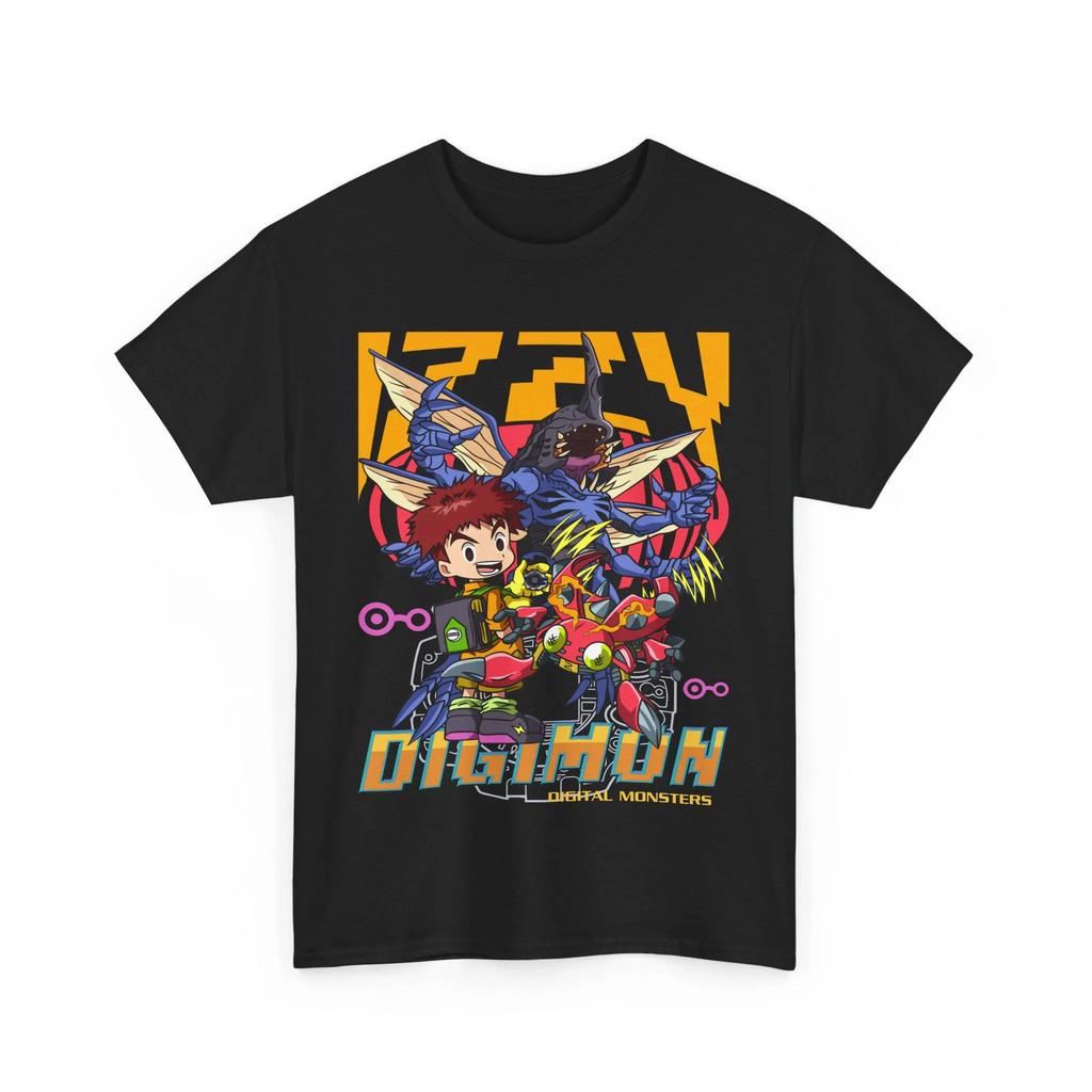 T-shirt Omnimon et Guilmon Digimon Adventure Anime pour Hommes et Femmes Été Coton Confortable Lâche Mode Haut
