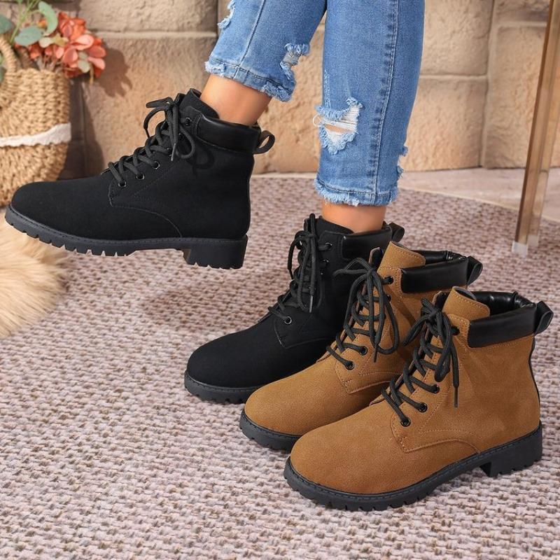 Women's Autumn British Style Matte Thick-Soled Martin Boots - Plus-Size, Student-Friendly, Versatile, Trendy