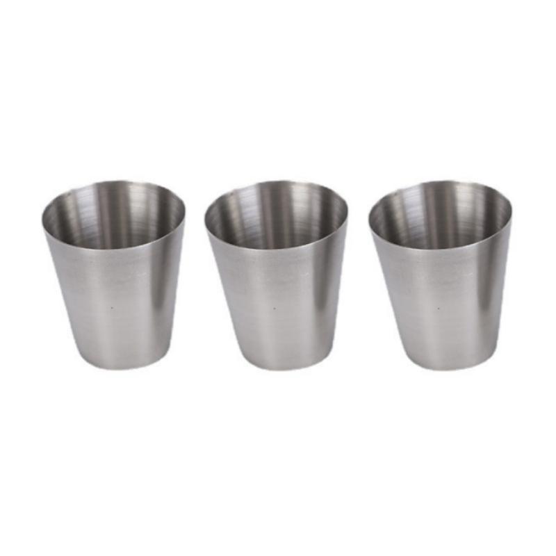 4Pcs 30ml Stainless Steel Shot Glasses with Leather Case Outdoor Hiking Gear Stackable Cup Camping Sets Portable Drink-ware Cup