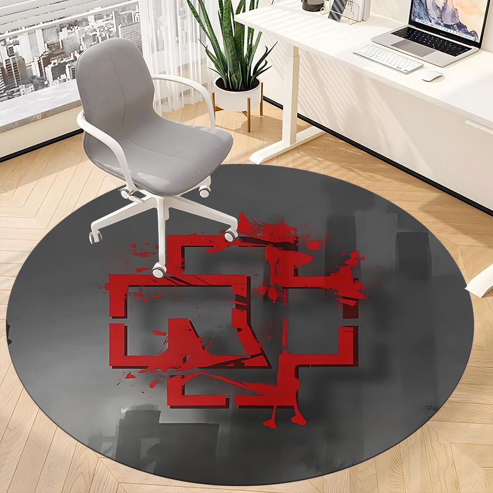1pc Rammstein Music Office Round Area Rug, Under Office Chairs Bedroom Living Room Home Decor A0926144
