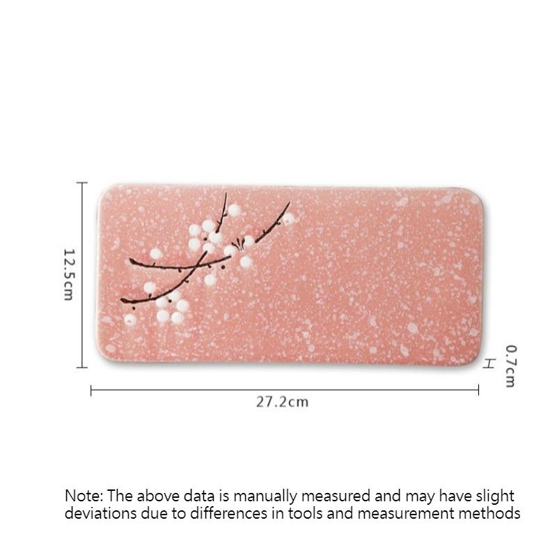 BEPAN 1PC Japanese Style Rectangular Ceramic Plates Underglaze Color Sushi Dishes Multi Purpose Plates for Cake Western Food