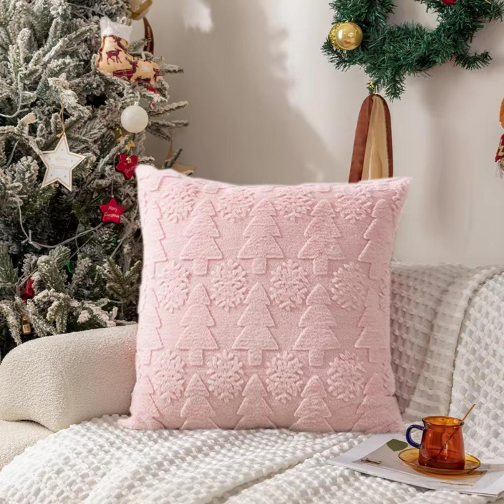 

Elegant Sofa Couch Christmas Covers Home Textile Xmas Trees Pattern Cases Gifts Christmas Supplies Cushion Cover Bedroom 45-45 рожевий