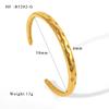 ZAKOL 18K Gold Plated Stainless Steel Open Bangle Bracelet With CZ Versatile High Quality Non Fading Cuff Bangles Zircon Gift