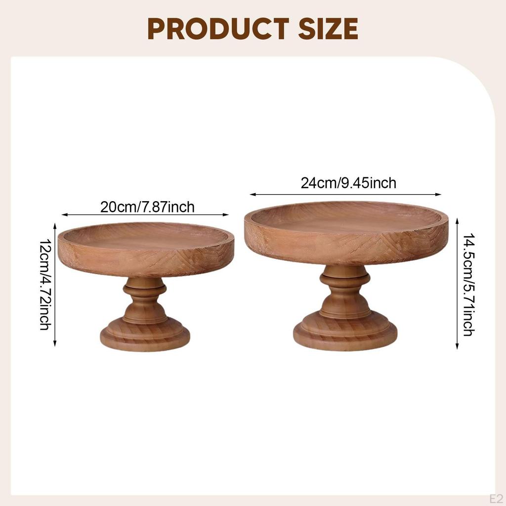 Round Cake Stand with Foot And Wooden Base for An Elegant Dessert Presentation, Suitable