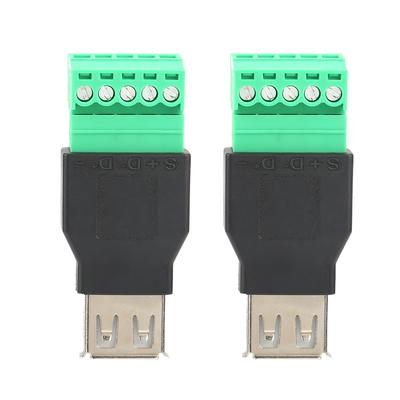 2PCS Quicklink Solderless Type A Female USB Terminal Adapter Converter