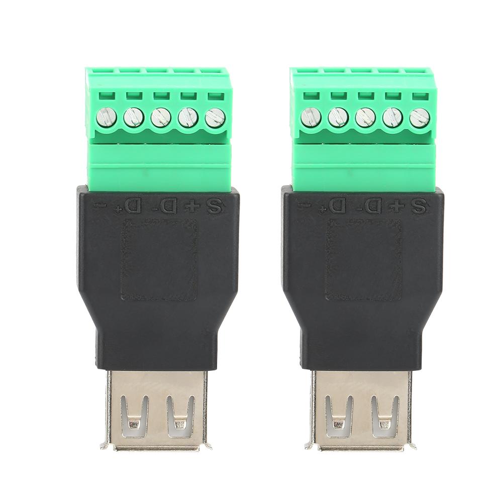 

2 шт. Quicklink Solderless Type A Female USB Terminal Adapter Converter
