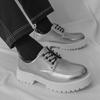 Thick-soled Black Leather Shoes Men's Patent Leather Wedding Casual British Style Business Dress Best Man Shoes Round Head New Groom