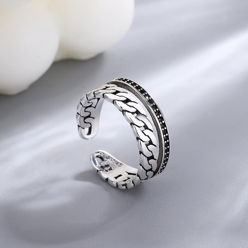 Men’s S925 Silver Index Finger Ring - Trendy Niche Style, Internet Celebrity-Inspired, Simple Yet High-End.
