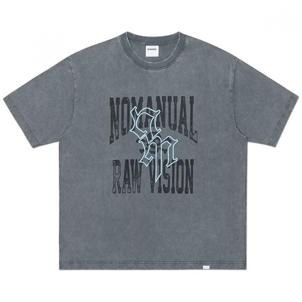 Nomanual Nm Skull T shirT   Washed Gray S