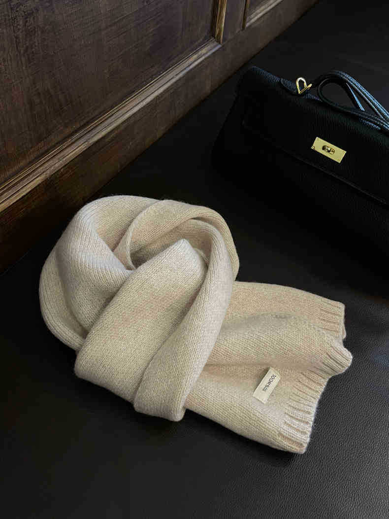 

Отборный австралийский шарф из чистой шерсти 100% кашемира для мужчин и женщин, зимний теплый вязаный шарф для пар бежевый