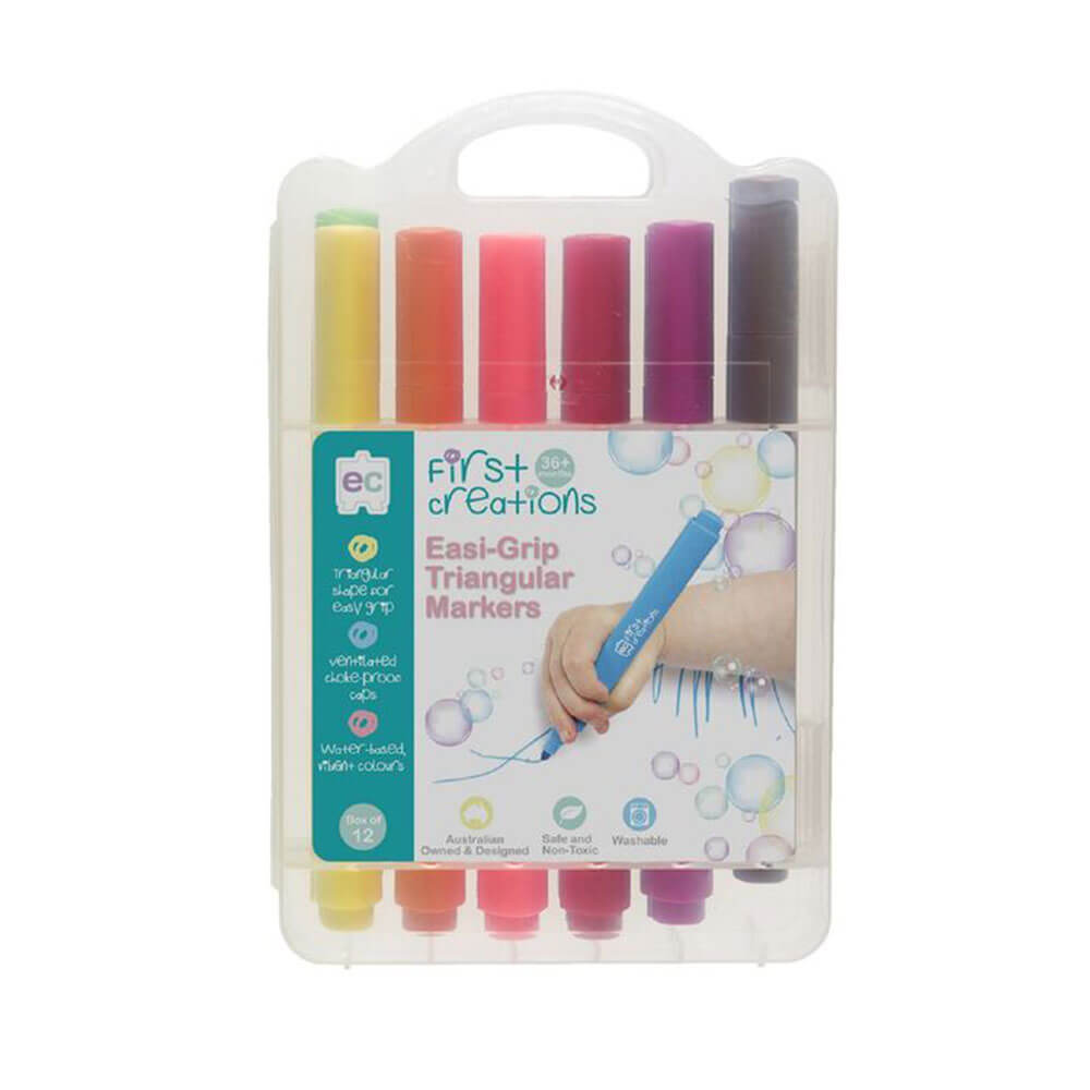 First Creations Dreieckiger Marker mit Easy-Grip 12pk