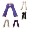 1 Pair Winter Autumn Gloves Knit Arm Warmer for Women Girls Fold Pattern Stripe Arm Wrist Sleeve Mittens
