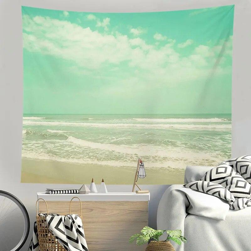 Tapestry Beautiful Small Fresh Blue Sky and White Clouds Background Room Living Room Personalized Home Decoration Hanging Cloth