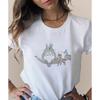 Totoro Studio Ghibli Harajuku 90er Jahre T-Shirt Damen Rundhals T-Shirt Kawaii Lustiges Cartoon T-Shirt