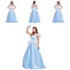 Stunning Adult Princess Dress In Elegant Blue Polyester For Halloween Parties