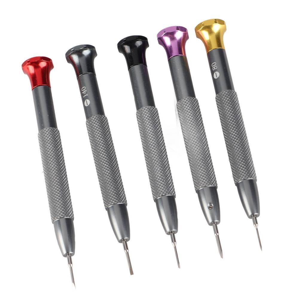 5Pcs Silver Watch Screwdriver Set Large Handle Screwdriver  Watch store professional repair work