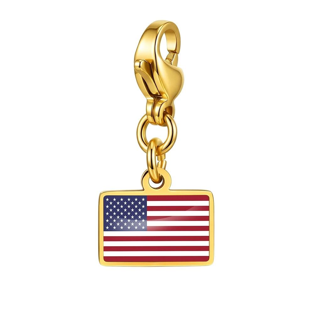 Country Flag Charms 10 Mm Pendant Necklace Bracelet Keychain Bagchain Stainless Steel Jewelry A Commemorative Gift For A Friend