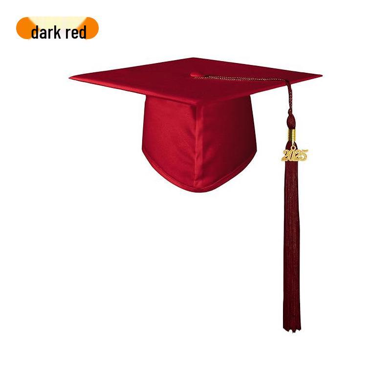 

2025 Knitted Woven Doctoral Graduation Cap with Year Tag – Bachelor & Professor Hat Adult Woven Matte Cap