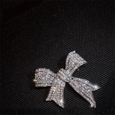 Bow Brooches For Women Bowknot Brooch Pin Vintage Jewelry Accessories Suit Anti-Light Corsage
