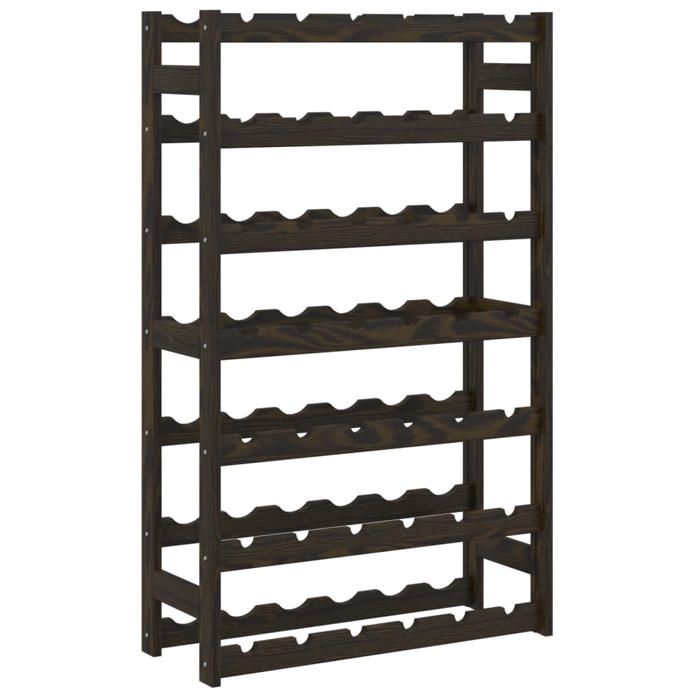 VidaXL Wine Rack for 42 Bottles Black Solid Pine Wood 373403