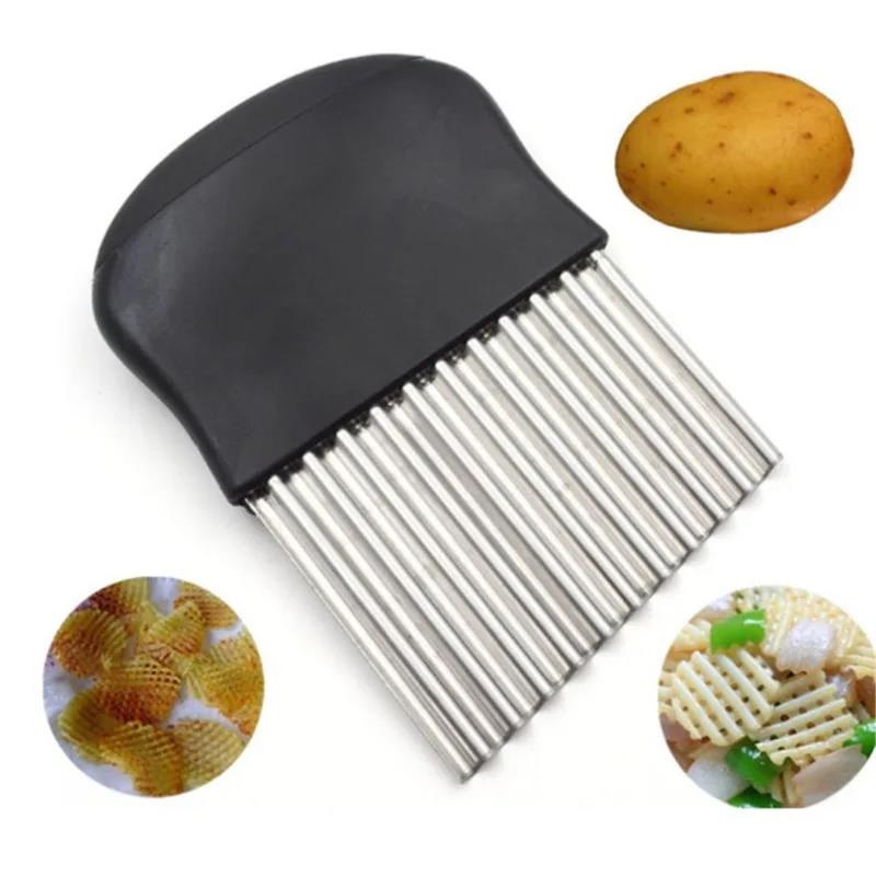 Potato Chip Slicer Dough Vegetable Fruit Crinkle Wavy Kitchen Knife Cutter Chopper French Fry Maker Tools Gadget 2025 New