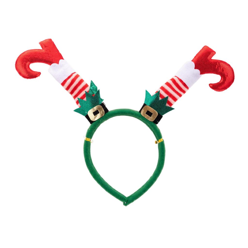 Christmas Headband with Boots and Antlers, Creative Holiday Hair Accessory for Party