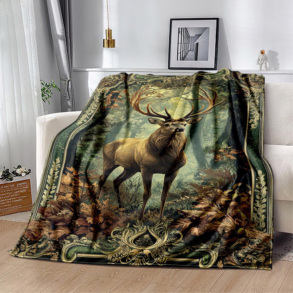 Deer Blanket Soft & Cozy Great for Office Livingroom Sofa All-Season Use Digital Print Perfect Gift for Relatives and Friends