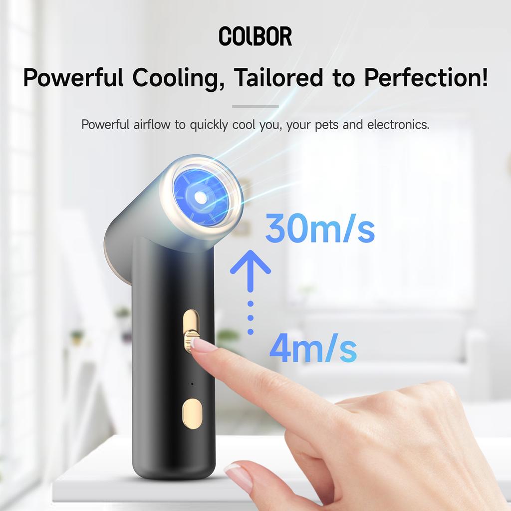 COLBOR AirMaxx A1 60W חשמלי Air Duster Mini Jet מאוורר עם אור LED 100000RPM 4-30m/s ללא שלב
